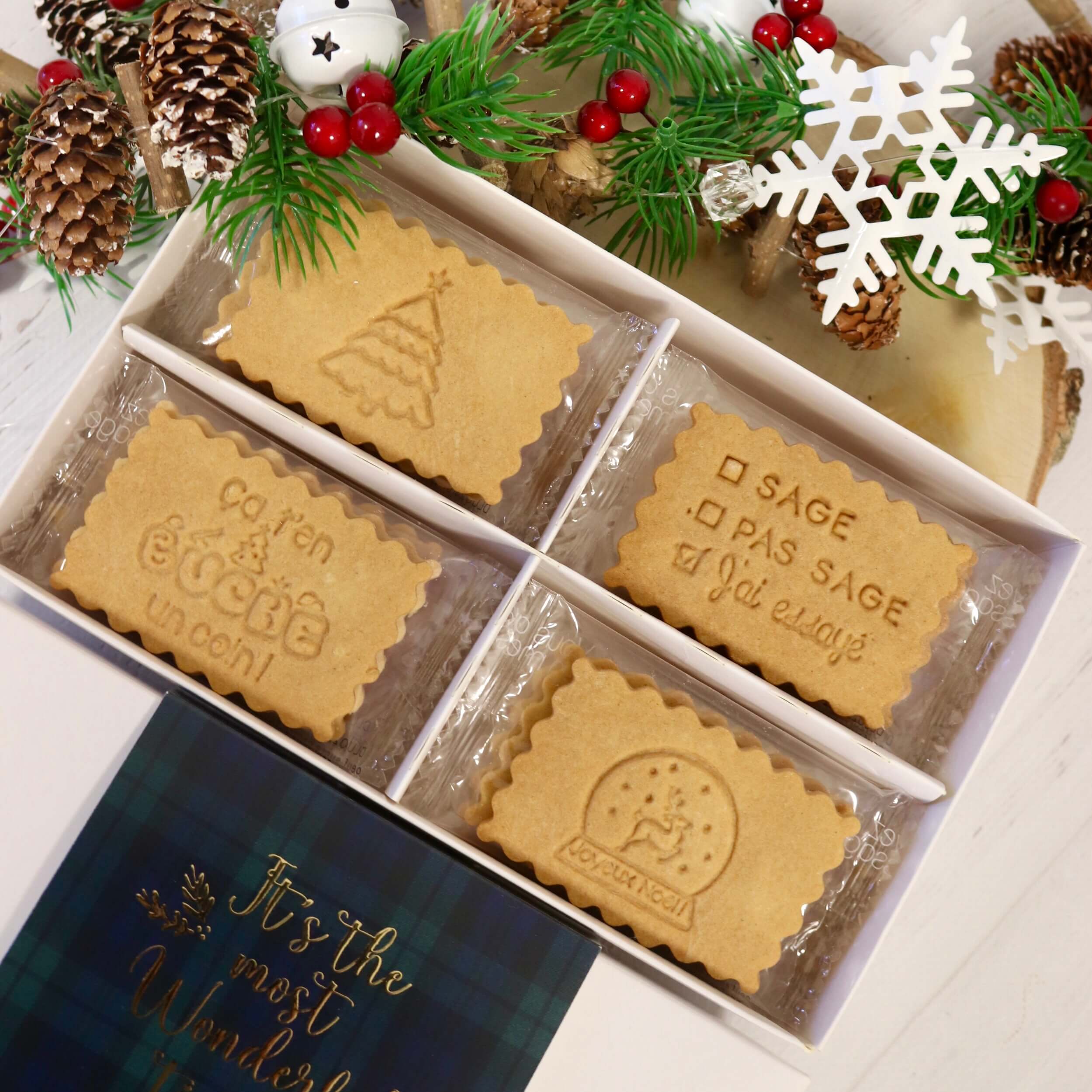 Coffret de 24 biscuits personnalisés Noël